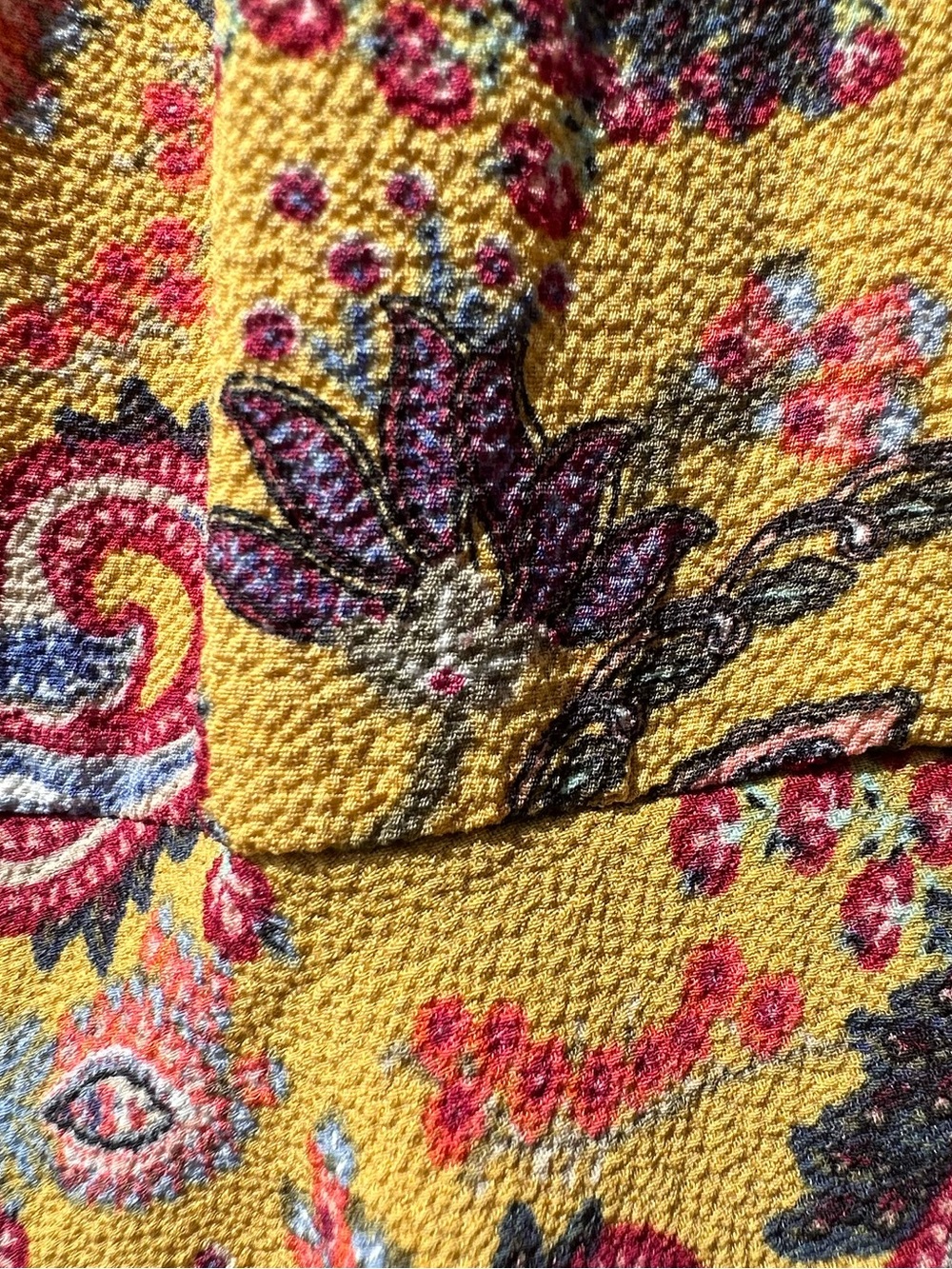 Eva Franco Halter Handkerchief Dress Mustard Paisley Floral MIDI Anthropologie - Picture 12 of 14